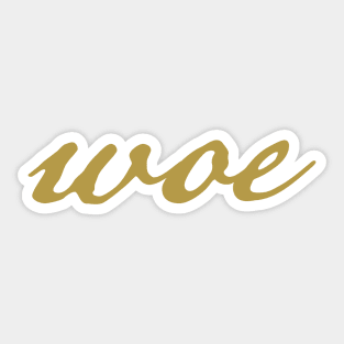 Woe Wednesday Typography Gold Script Sticker